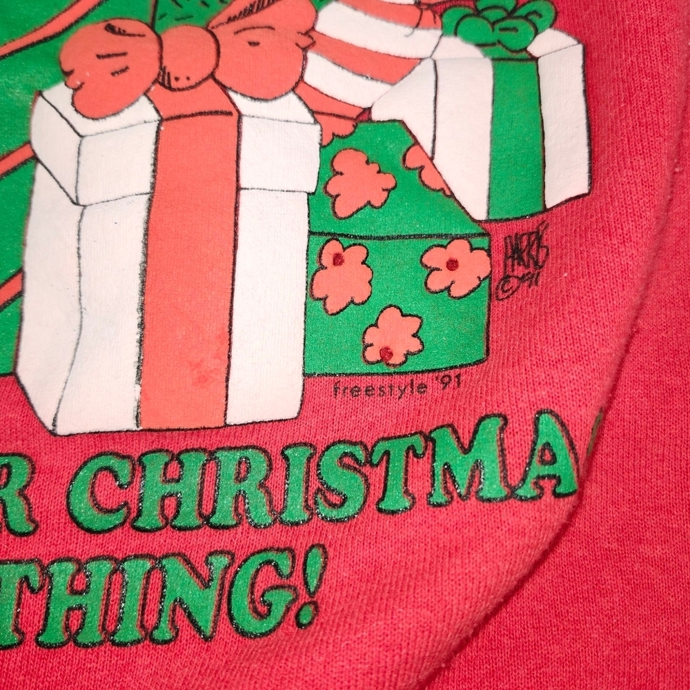 Vintage Christmas Sweater- All i Want For Christmas Is Everything - Picture 7 of 9